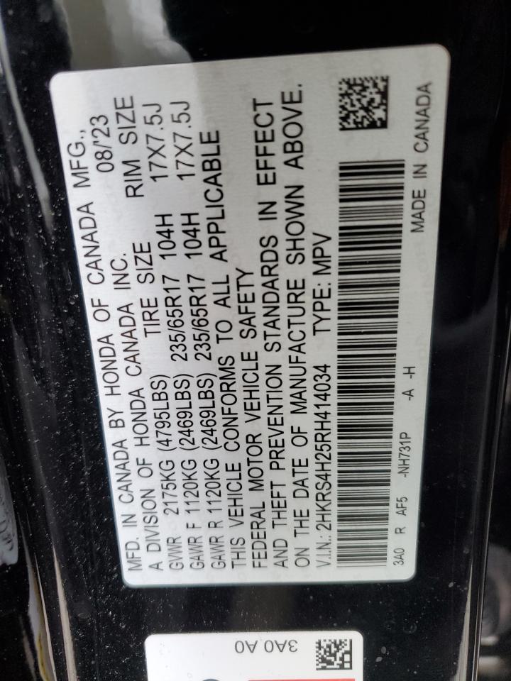 2024 HONDA CR-V LX VIN:2HKRS4H25RH414034