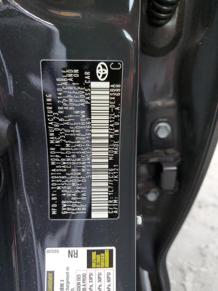 2023 TOYOTA COROLLA SE VIN:5YFS4MCE2PP162661