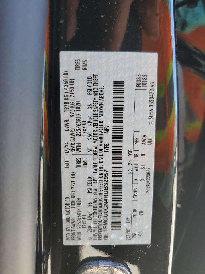2024 FORD ESCAPE ACTIVE VIN:1FMCU0GN4RUB32957