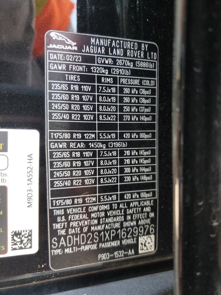 2023 JAGUAR I-PACE HSE VIN:SADHD2S1XP1629976