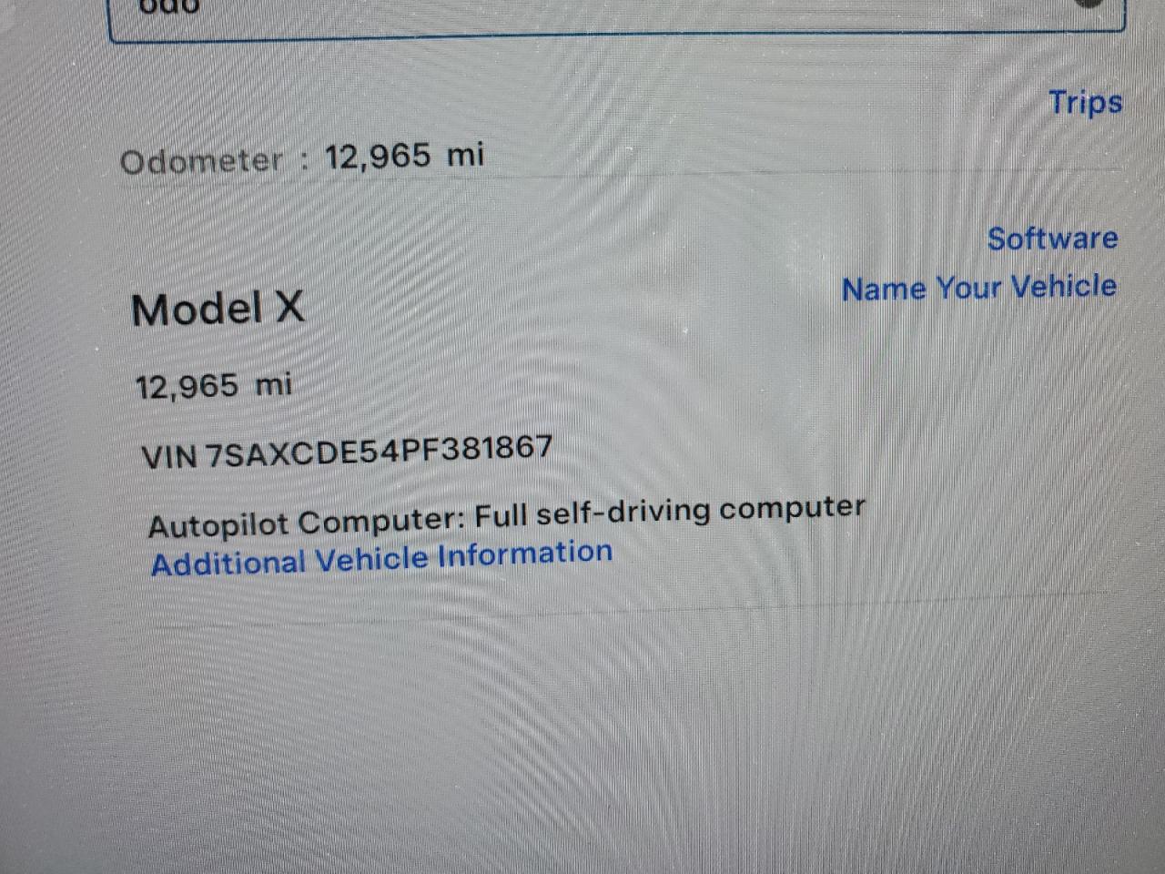 2023 TESLA MODEL X  VIN:7SAXCDE54PF381867