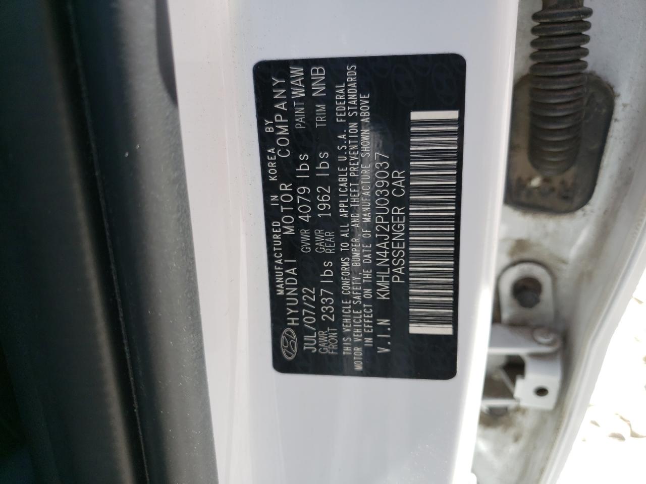2023 HYUNDAI ELANTRA LIMITED VIN:KMHLN4AJ2PU039037