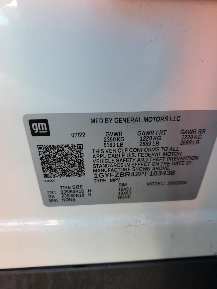 2023 CADILLAC XT4 LUXURY VIN:1GYFZBR42PF103438