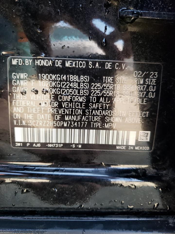 2023 HONDA HR-V SPORT VIN:3CZRZ2H50PM734177