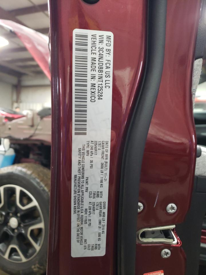 2022 JEEP COMPASS LATITUDE VIN:3C4NJDBB1NT125284