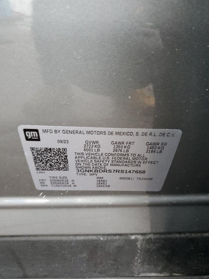 2024 CHEVROLET BLAZER 3LT VIN:3GNKBDRS7RS147668