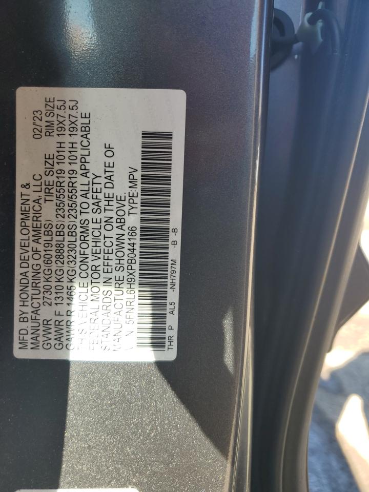 2023 HONDA ODYSSEY ELITE VIN:5FNRL6H9XPB044166