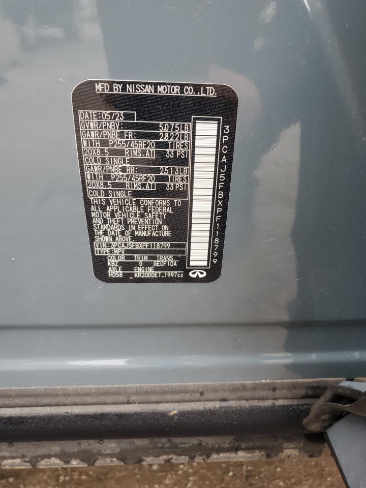 2023 INFINITI QX50 SPORT VIN:3PCAJ5FBXPF118799