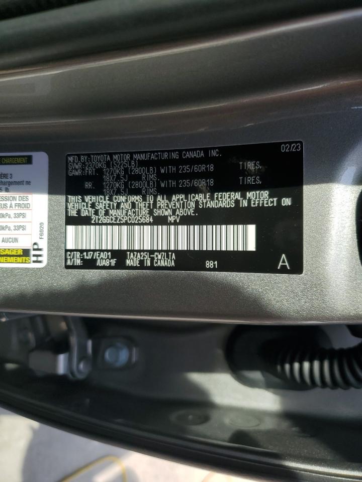 2023 LEXUS NX 350 VIN:2T2GGCEZ5PC025684