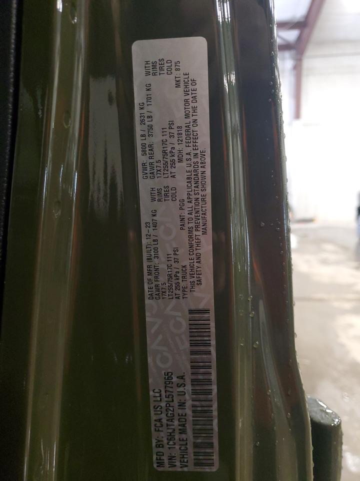 2023 JEEP GLADIATOR SPORT VIN:1C6HJTAG2PL577965