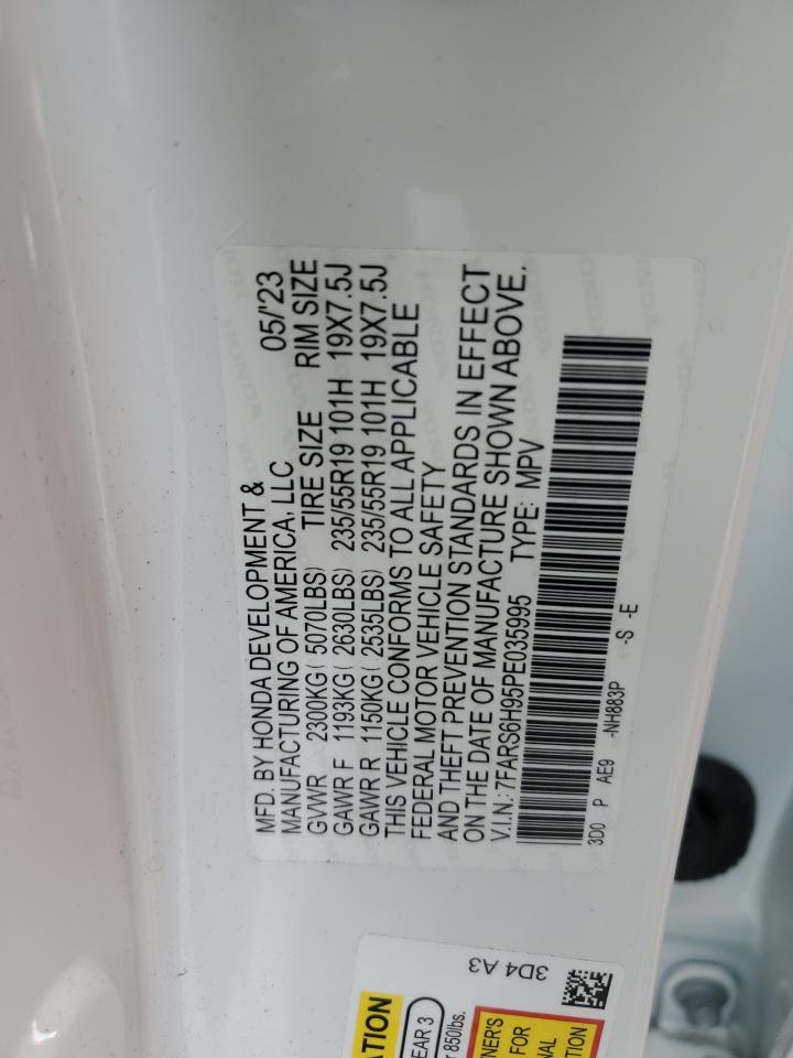 2023 HONDA CR-V SPORT TOURING VIN:7FARS6H95PE035995