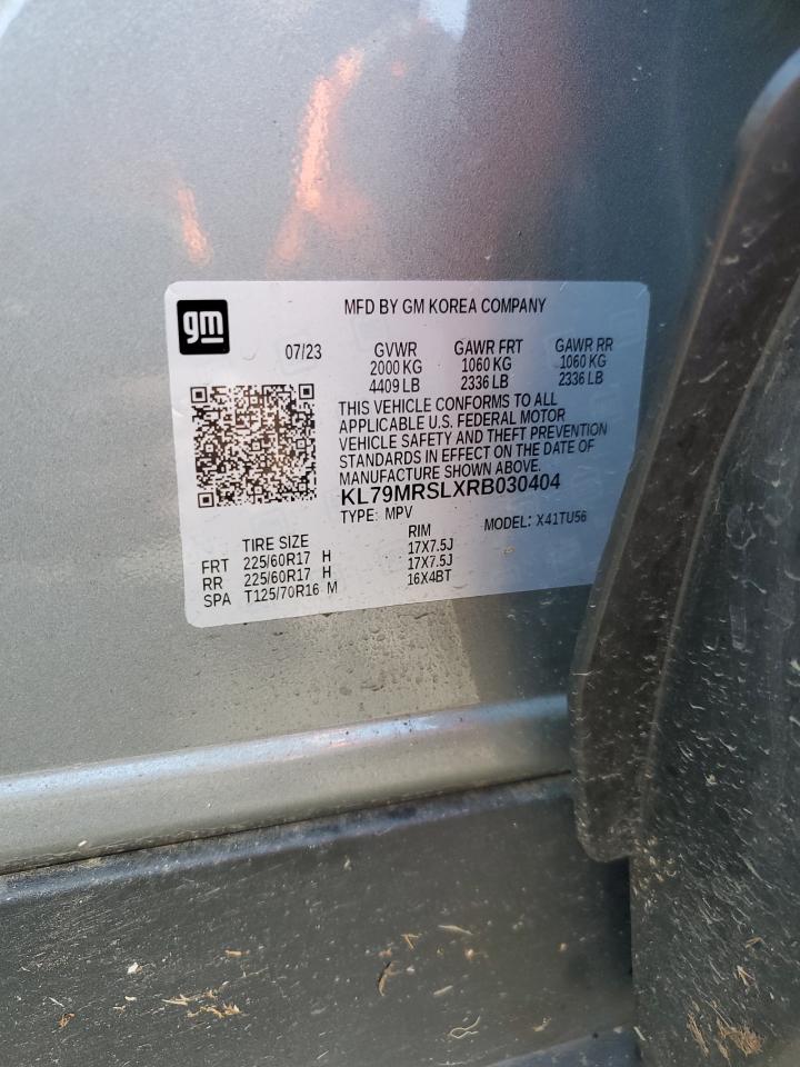 2024 CHEVROLET TRAILBLAZER LT VIN:KL79MRSLXRB030404