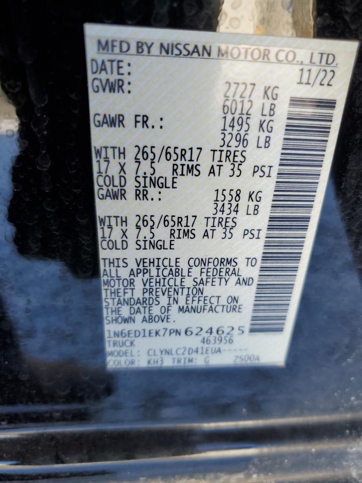 2023 NISSAN FRONTIER S VIN:4S4WMACD2N3449264