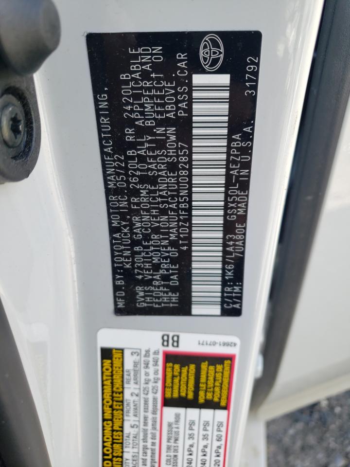 2022 TOYOTA AVALON LIMITED VIN:4T1DZ1FB5NU082857