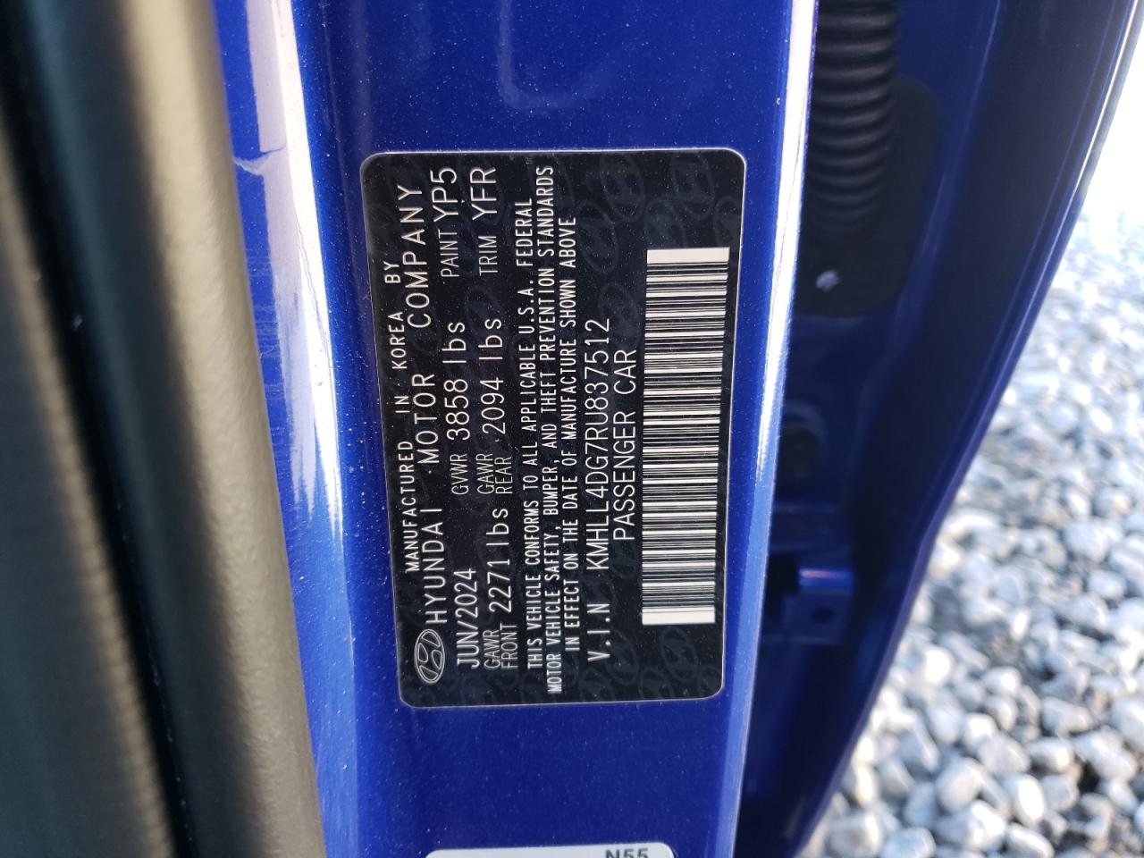 2024 HYUNDAI ELANTRA SE VIN:KMHLL4DG7RU837512