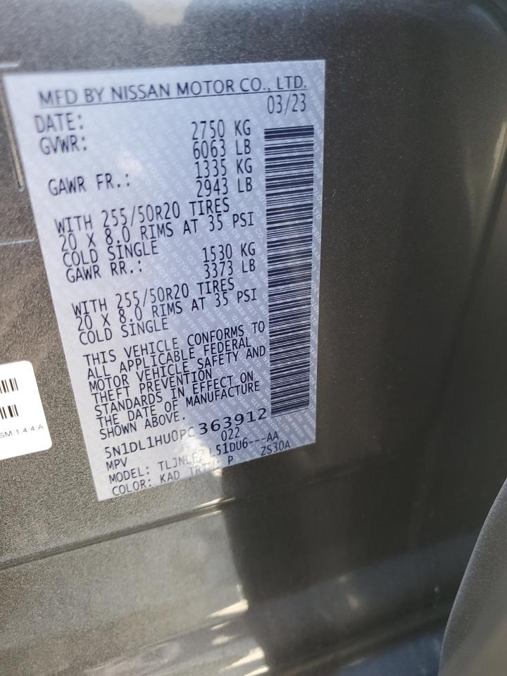 2023 INFINITI QX60 AUTOGRAPH VIN:5N1DL1HU0PC363912