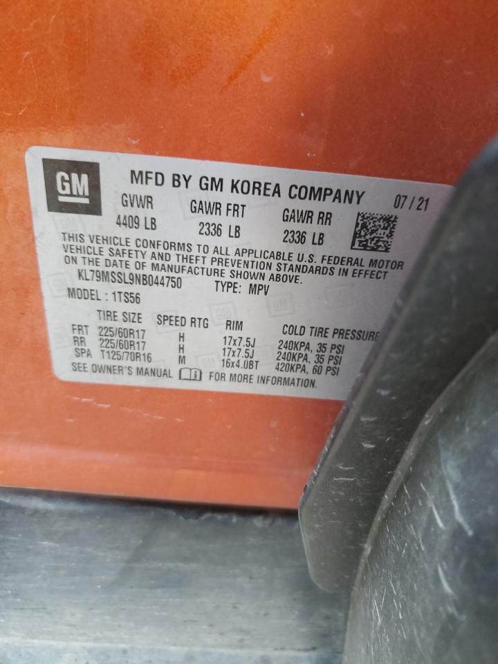 2022 CHEVROLET TRAILBLAZER ACTIV VIN:KL79MSSL9NB044750