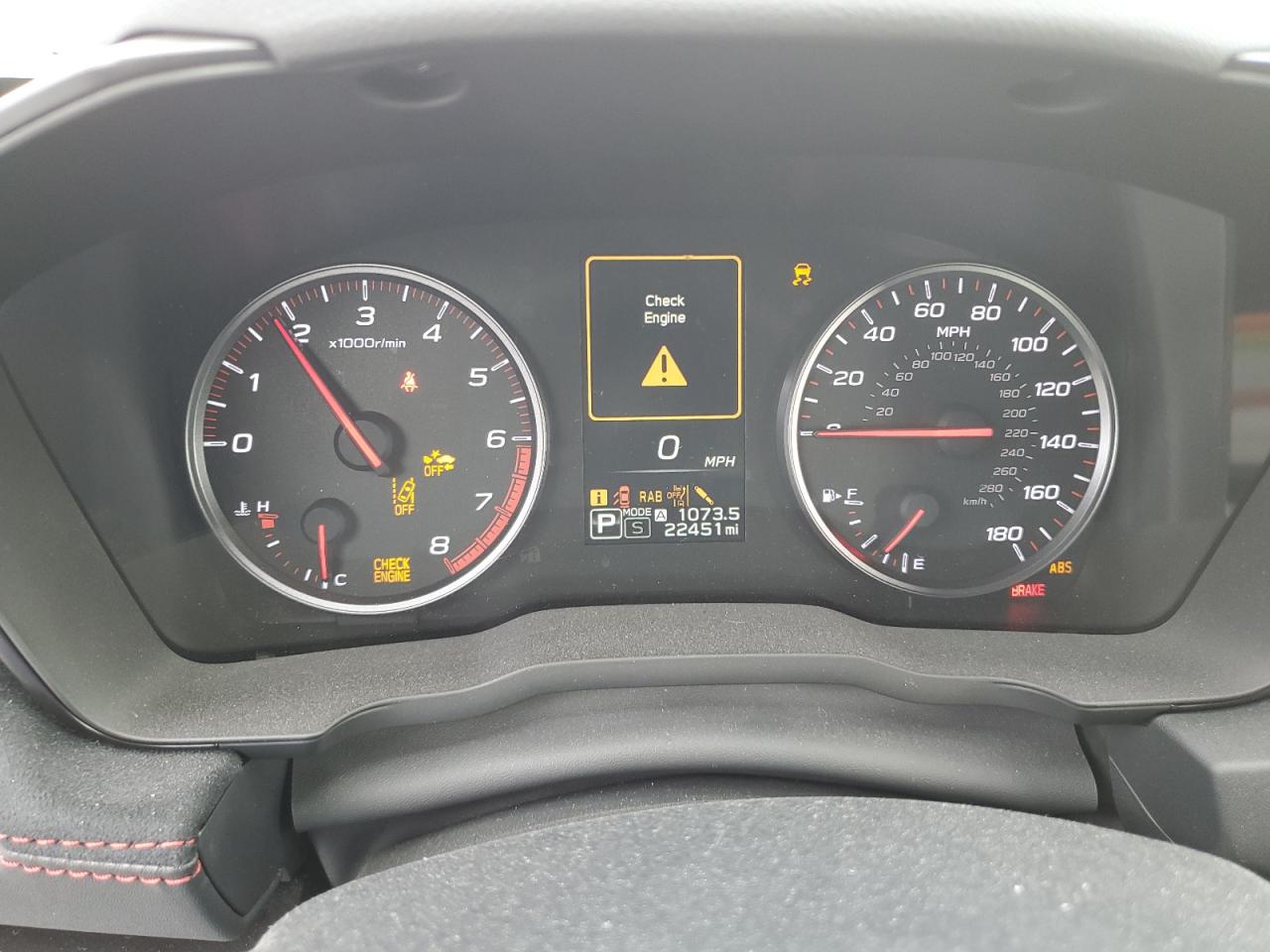 2022 SUBARU WRX GT VIN:JF1VBAU66N8018666