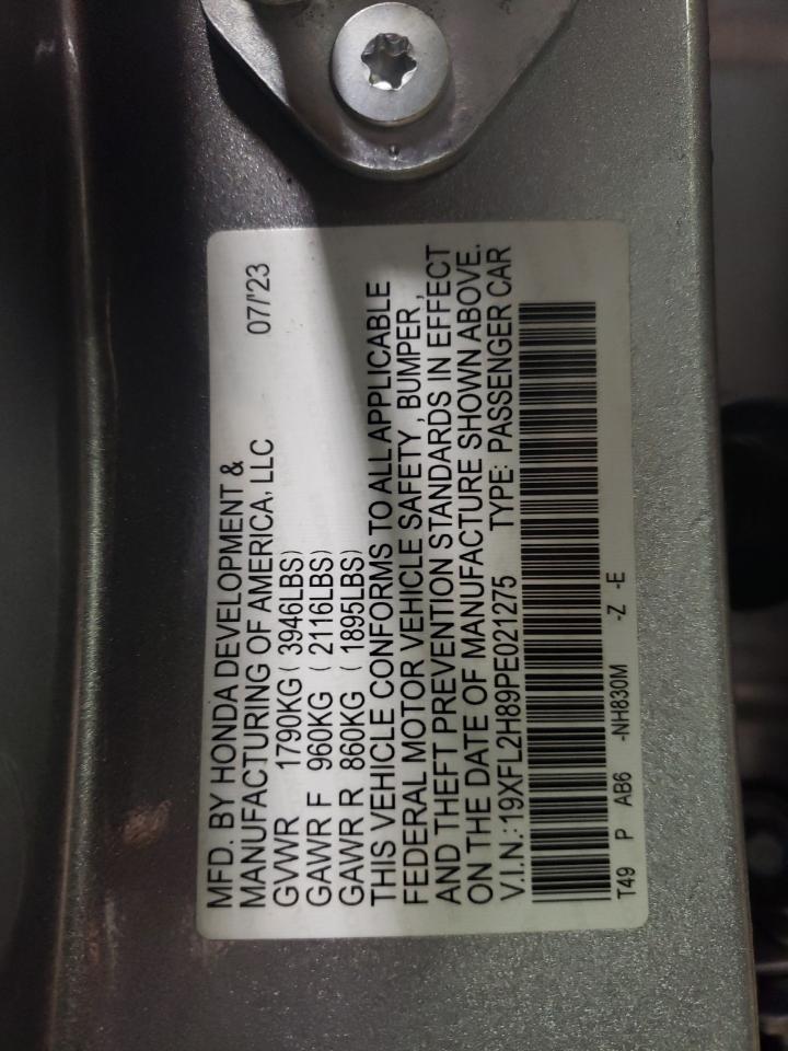 2023 HONDA CIVIC SPORT VIN:19XFL2H89PE021275
