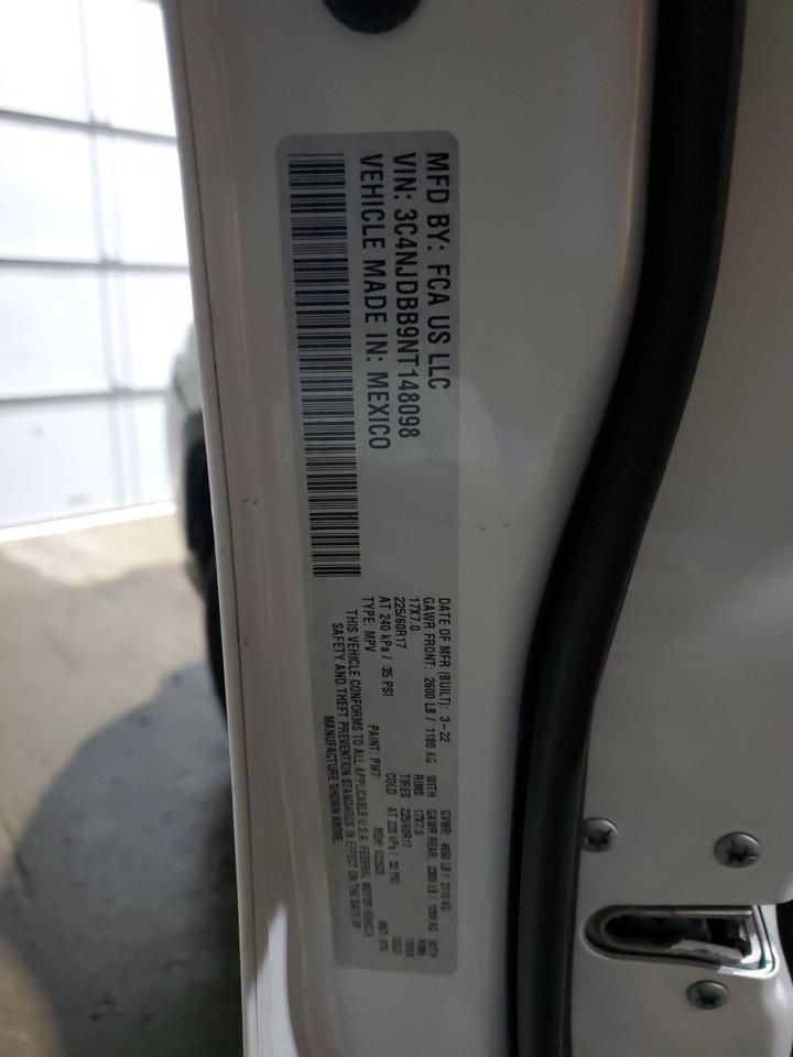 2022 JEEP COMPASS LATITUDE VIN:3C4NJDBB9NT148098