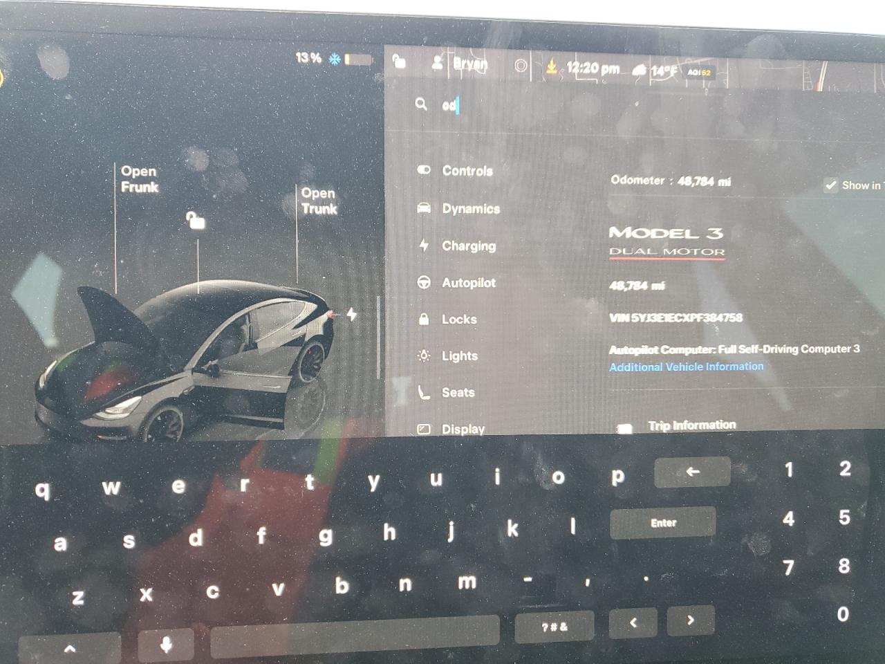2023 TESLA MODEL 3  VIN:5YJ3E1ECXPF384758