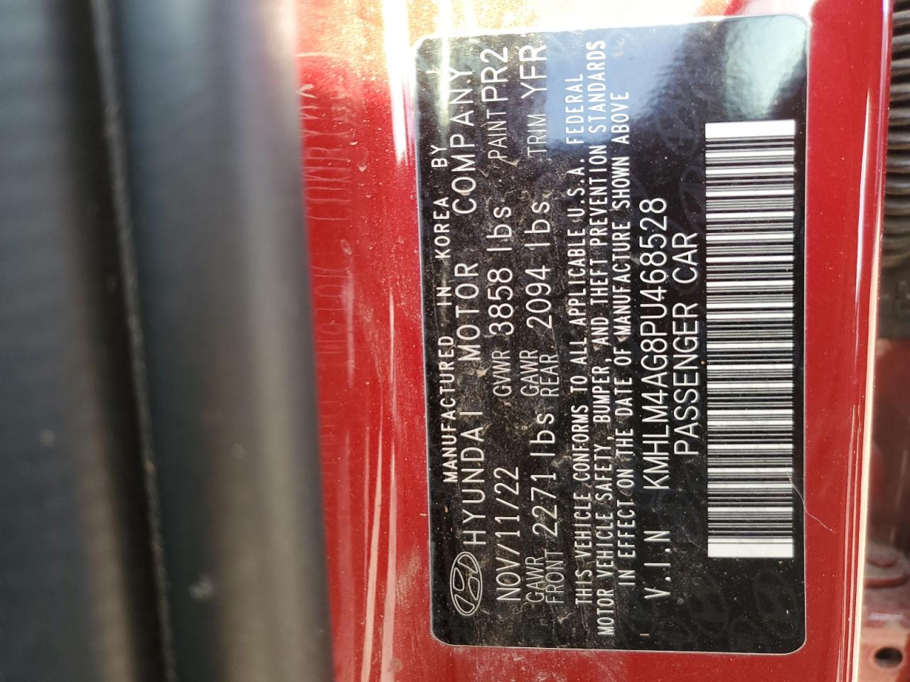 2023 HYUNDAI ELANTRA SEL VIN:KMHLM4AG8PU468528