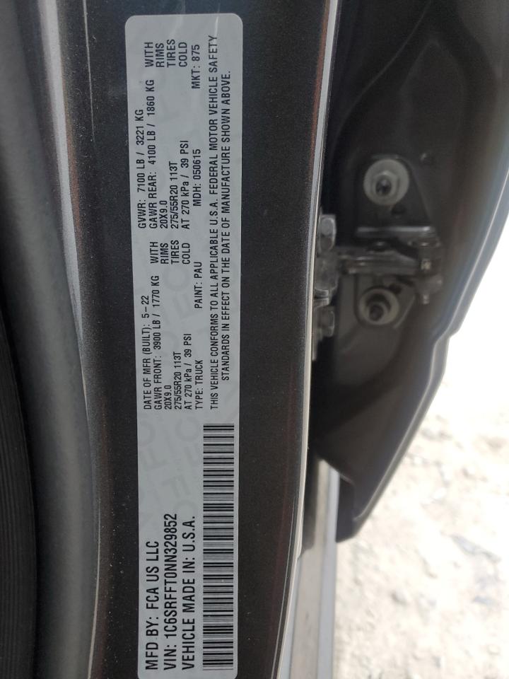 2022 RAM 1500 BIG HORN/LONE STAR VIN:WBA3A9C55CFX59585