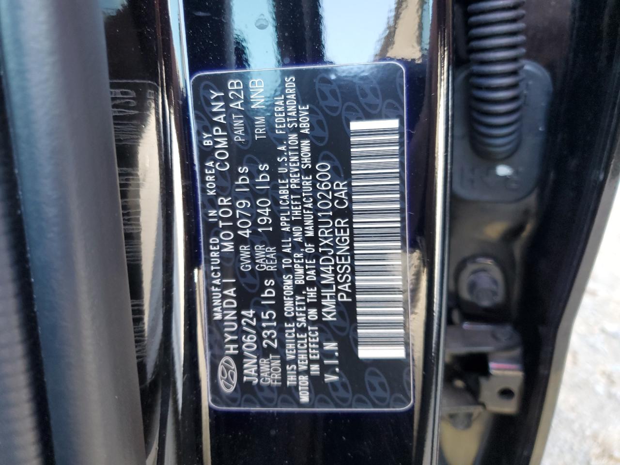 2024 HYUNDAI ELANTRA BLUE VIN:KMHLM4DJXRU102600