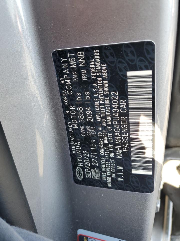 2023 HYUNDAI ELANTRA SEL VIN:KMHLM4AG4PU434022