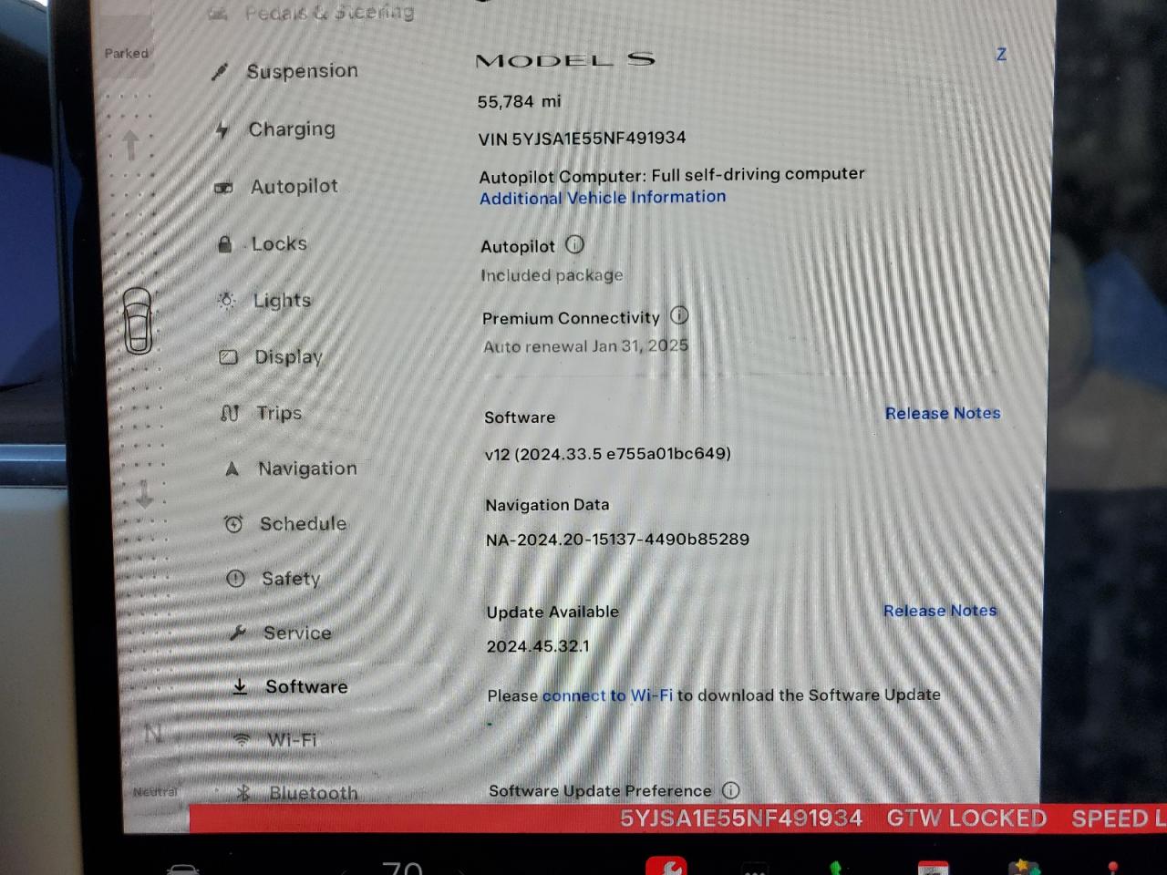 2022 TESLA MODEL S  VIN:5YJSA1E55NF491934