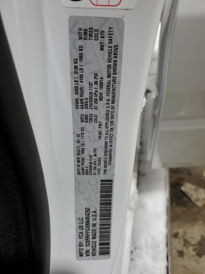 2022 RAM 1500 BIG HORN/LONE STAR VIN:1C6RRFFGXNN454262