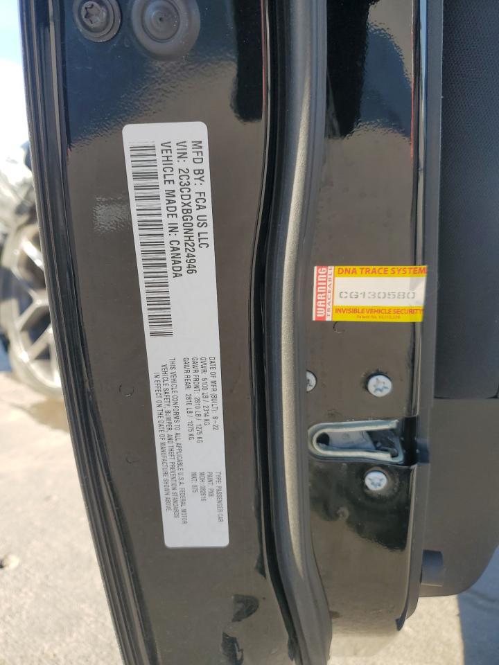 2022 DODGE CHARGER SXT VIN:2C3CDXBG0NH224946