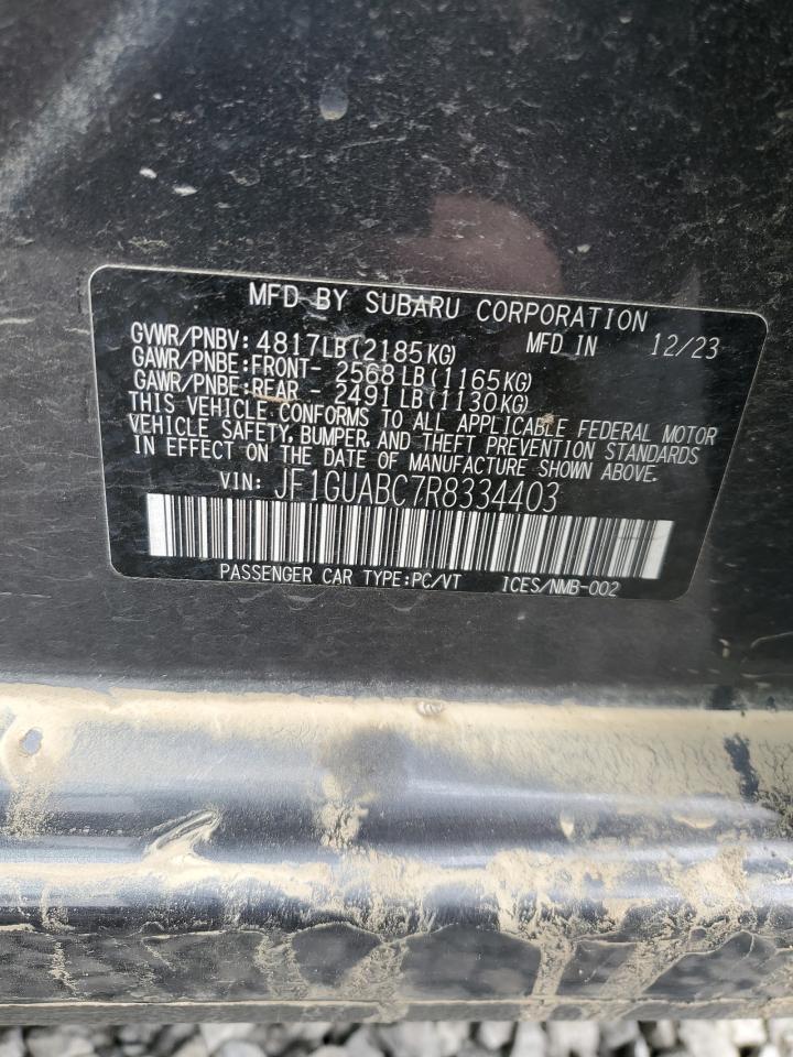 2024 SUBARU IMPREZA  VIN:JF1GUABC7R8334403