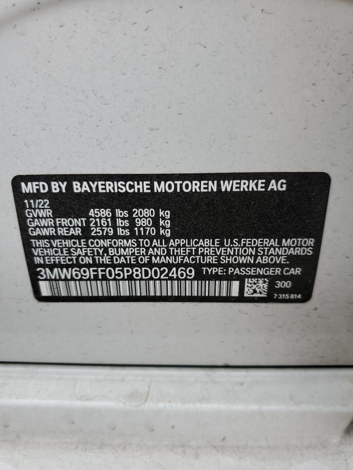 2023 BMW 330I  VIN:3MW69FF05P8D02469