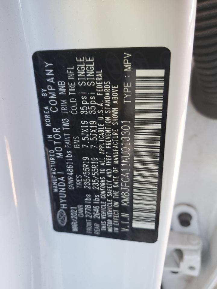 2022 HYUNDAI TUCSON SEL CONVENIENCE VIN:KM8JFCA11NU013301