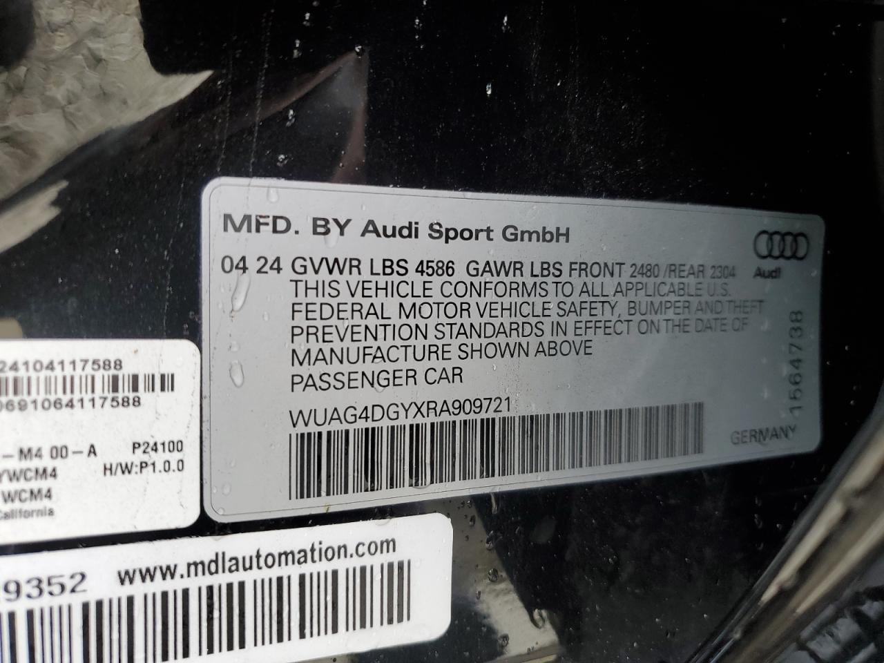 2024 AUDI RS3  VIN:WUAG4DGYXRA909721