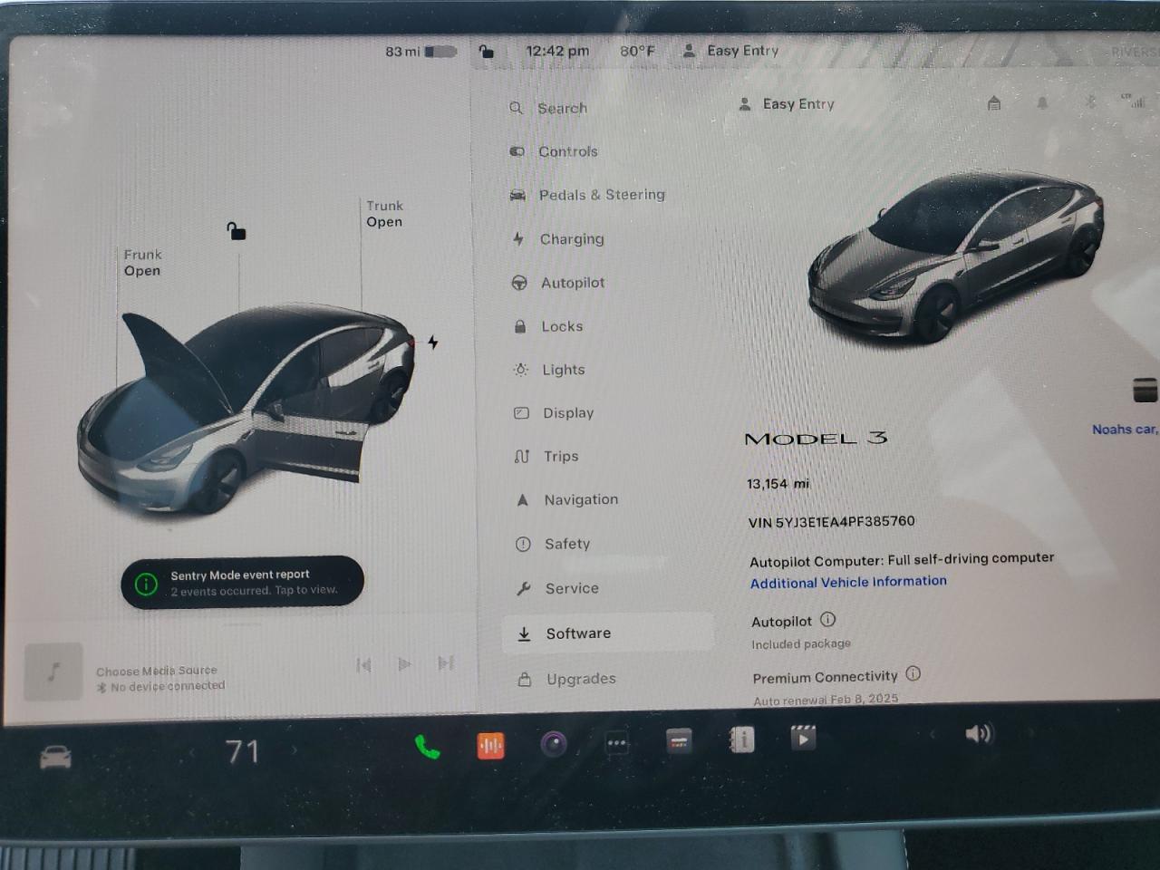 2023 TESLA MODEL 3  VIN:5YJ3E1EA4PF385760