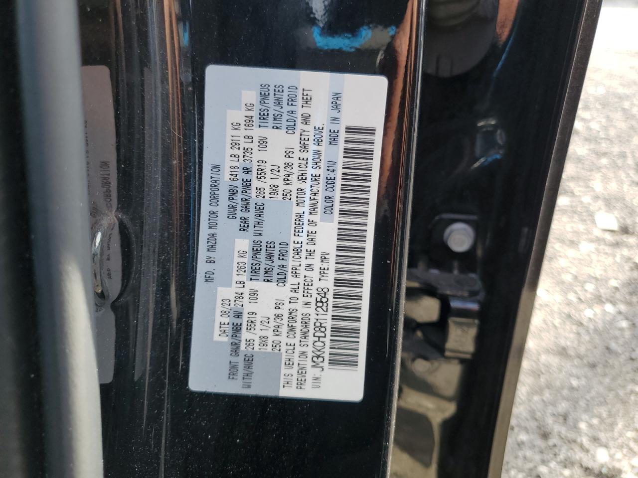 2024 MAZDA CX-90 PREFERRED PLUS VIN:JM3KKCHD8R1129548