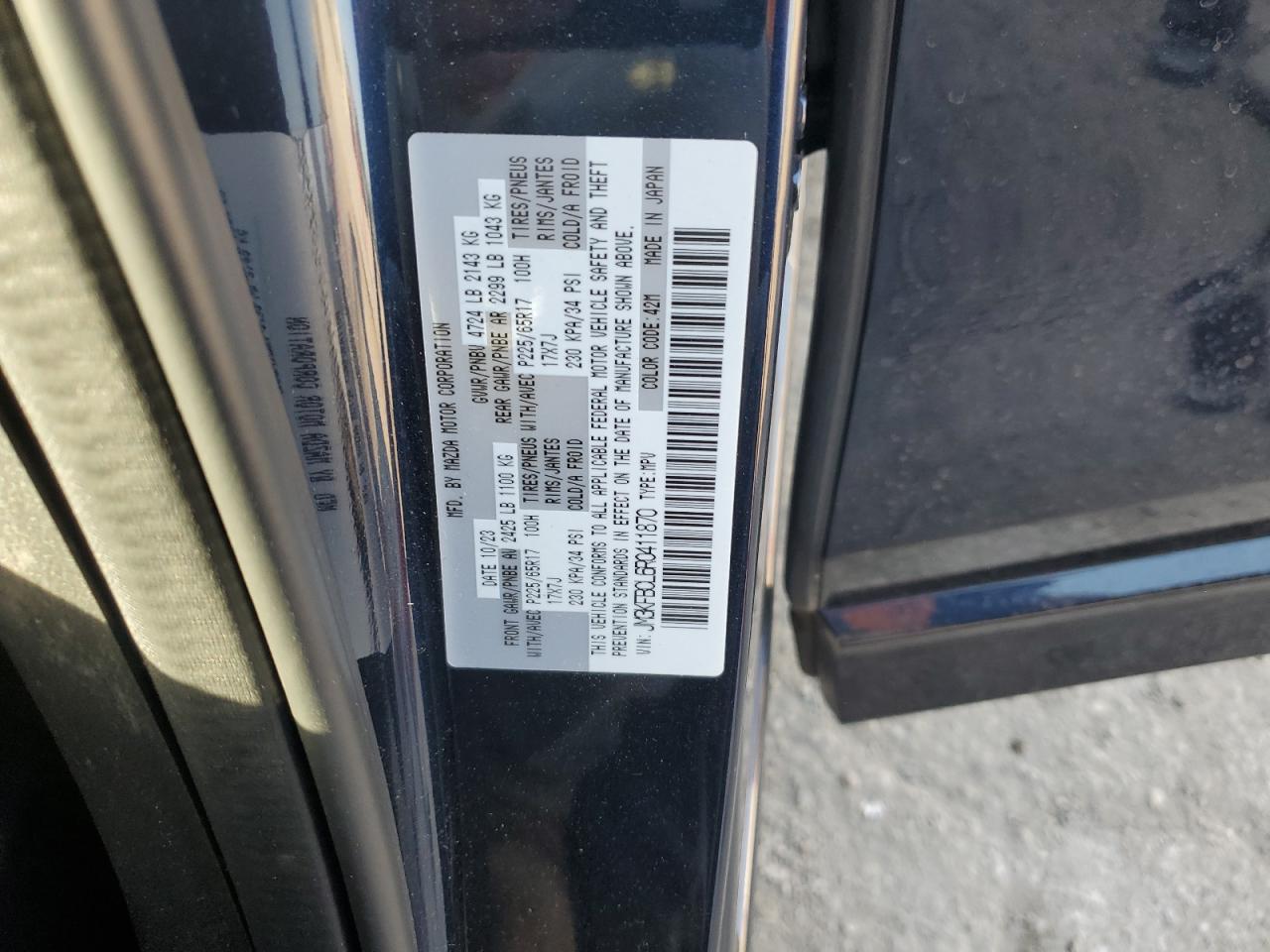 2024 MAZDA CX-5 PREFERRED VIN:JM3KFBCL6R0411870