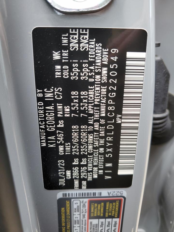 2023 KIA SORENTO S VIN:5XYRLDLC8PG220549