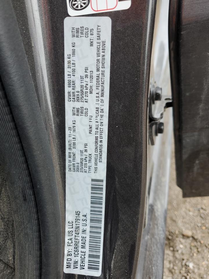 2024 RAM 1500 BIG HORN/LONE STAR VIN:1C6RREFT4RN179145