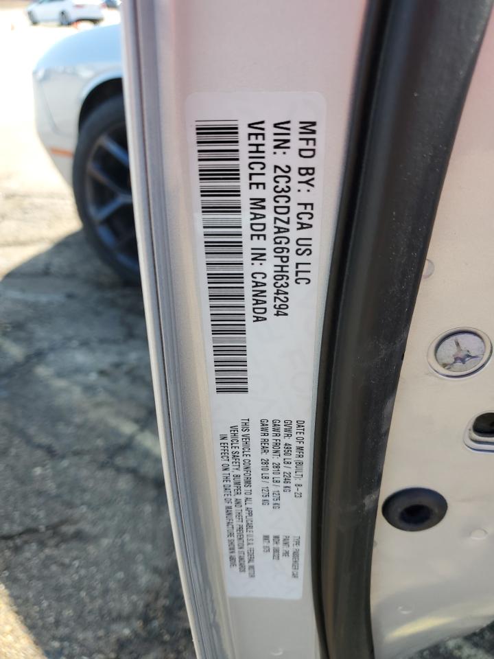 2023 DODGE CHALLENGER SXT VIN:2C3CDZAG6PH634294