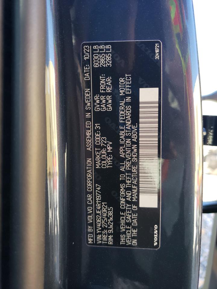 2024 VOLVO XC90 PLUS VIN:YV4062JE4R1197747