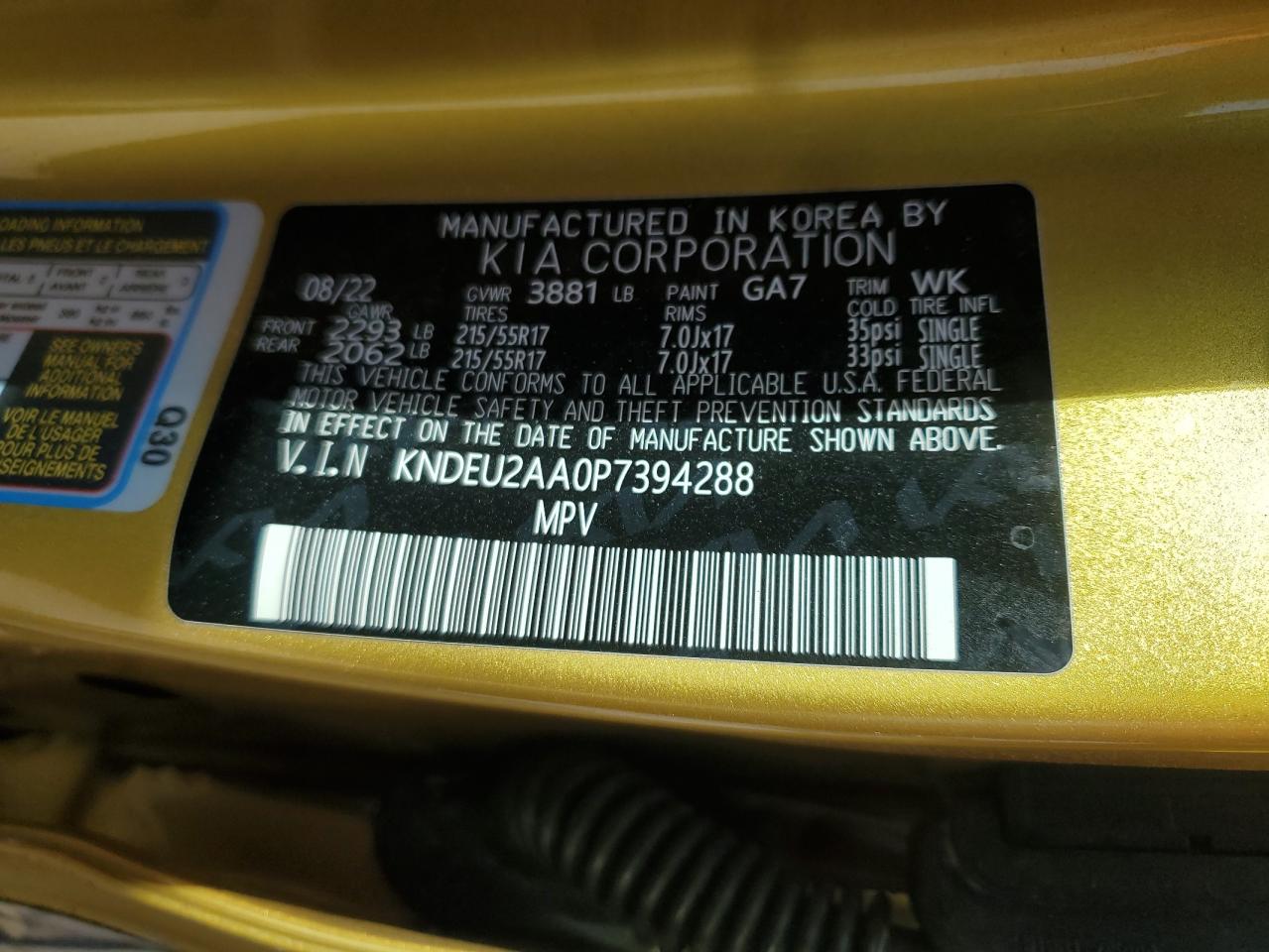 2023 KIA SELTOS S VIN:KNDEU2AA0P7394288