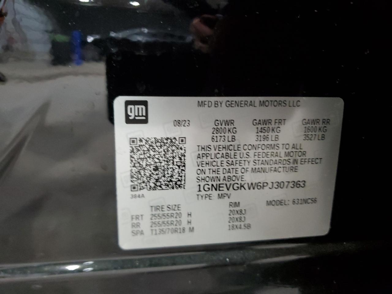 2023 CHEVROLET TRAVERSE LT VIN:1GNEVGKW6PJ307363