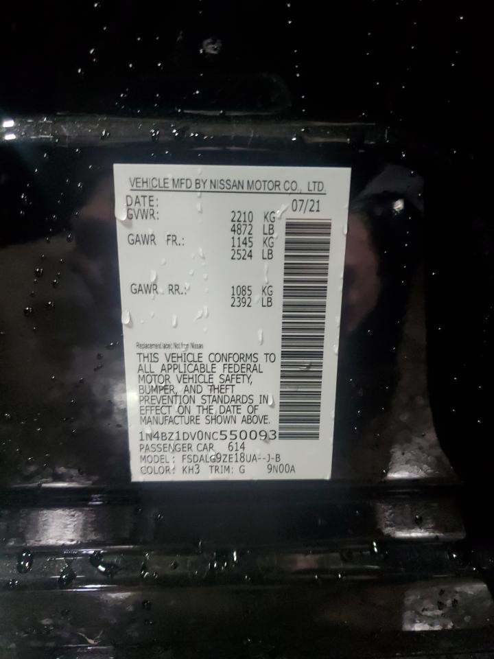 2022 NISSAN LEAF SL PLUS VIN:1N4BZ1DV0NC550093