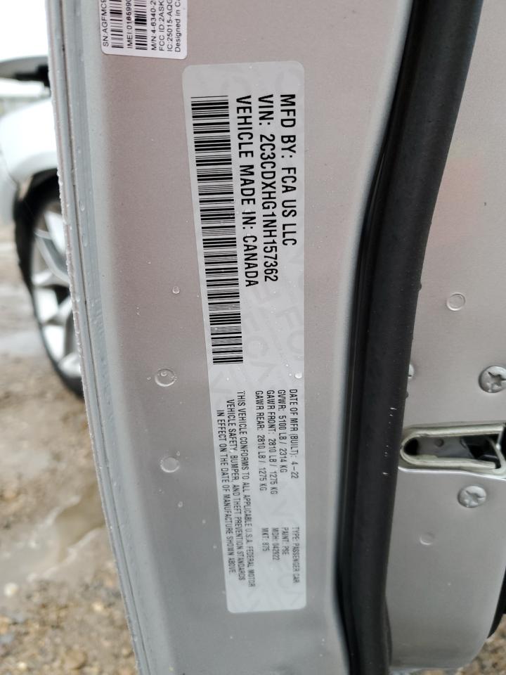 2022 DODGE CHARGER GT VIN:2C3CDXHG1NH157362