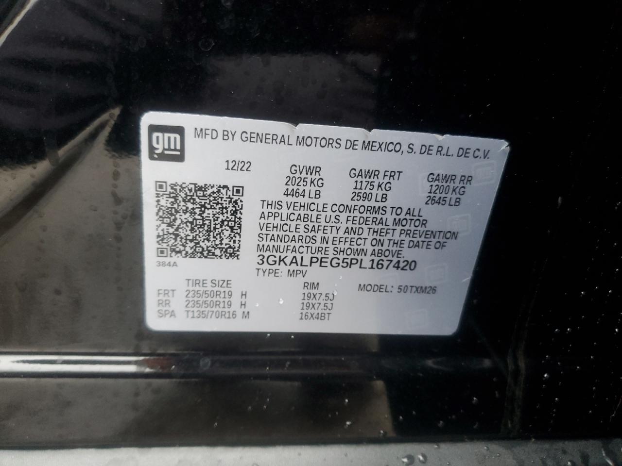 2023 GMC TERRAIN SLT VIN:3GKALPEG5PL167420