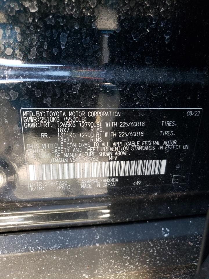 2022 TOYOTA RAV4 PRIME SE VIN:JTMAB3FV5ND104762