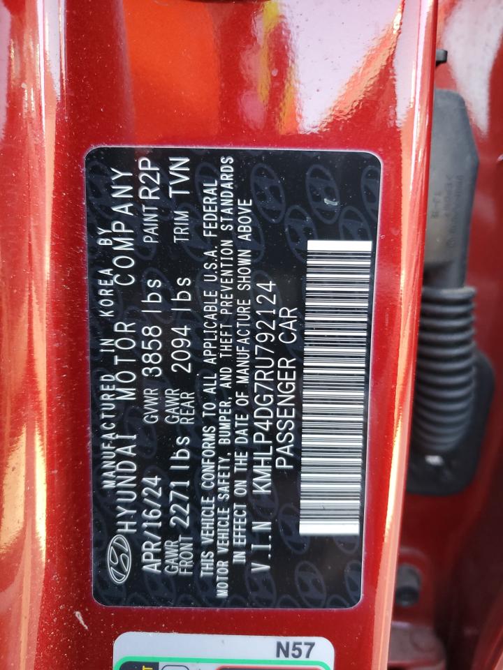 2024 HYUNDAI ELANTRA LIMITED VIN:KMHLP4DG7RU792124